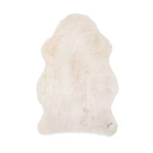 Little Giraffe at Home Luxe Loft Lamby Cream Faux Fur Baby Throw. 25"L X 34"W